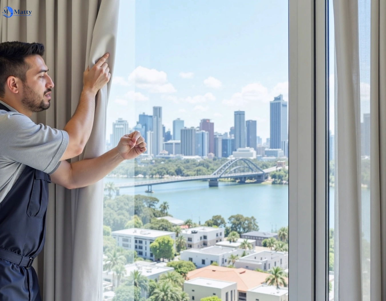 Professional curtain steam cleaning service bulimba QLD by Matty Curtain Cleaning