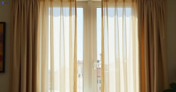 Dusty and dull curtains in bulimba before steam cleaning